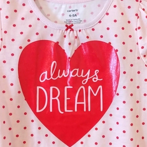 CARTER'S GIRLS ALWAYS DREAM NIGHTGOWN SIZE 4-5 NWOT - Picture 6 of 6